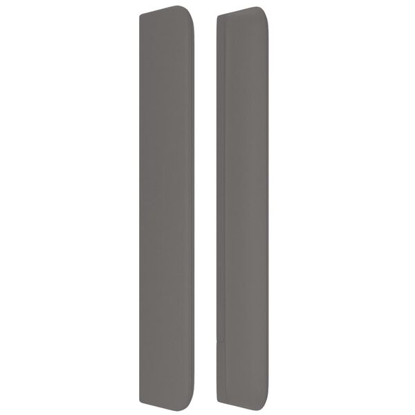 vidaXL galvgalis ar malām, pelēka mākslīgā āda, 183x16x118/128 cm