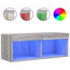 vidaXL TV skapītis ar LED lampiņām, pelēka ozolkoka krāsa, 80x30x30 cm