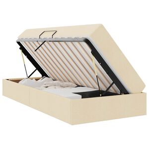 vidaXL Gulta ar uzglabā&scaron;anas vietu un matraci Krēmkrāsa 90 x 190 cm