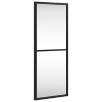 vidaXL sienas spogulis, melns, 20x50 cm, taisnstūra, dzelzs