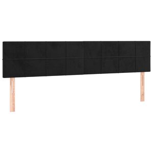 vidaXL gultas galvgaļi, melns, 200x5x78/88 cm, samts