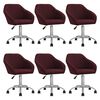 3089589 vidaXL Swivel Dining Chairs 6 pcs Purple Fabric (3x330507)