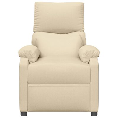 vidaXL elektrisks atpūtas krēsls, atgāžams, krēmkrāsas audums