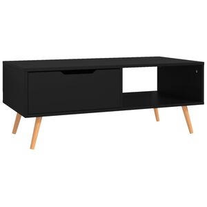 vidaXL kafijas galdiņ&scaron;, melns, 100x49,5x43 cm, inženierijas koks