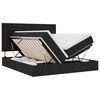 vidaXL LED uzglabā&scaron;anas gulta ar matraci Melns 180 x 200 cm Audums