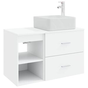 vidaXL Vannas istabas mēbeļu komplekts 2 pcs Balts Inženierijas koks