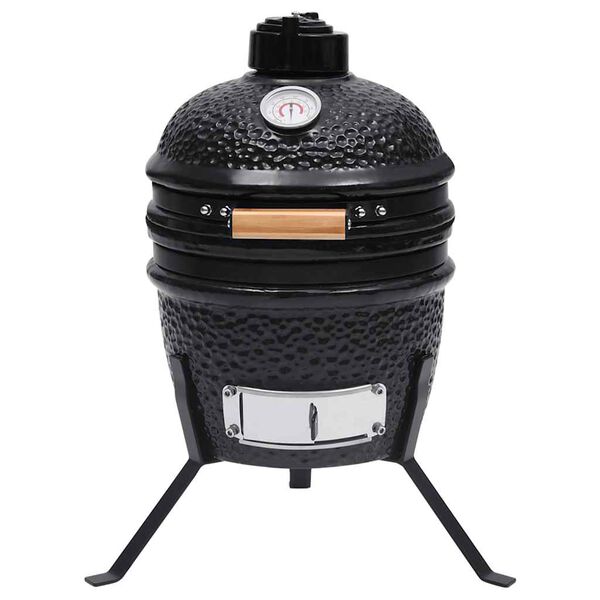vidaXL Kamado grils, kūpinātava, keramika, 56 cm, melns