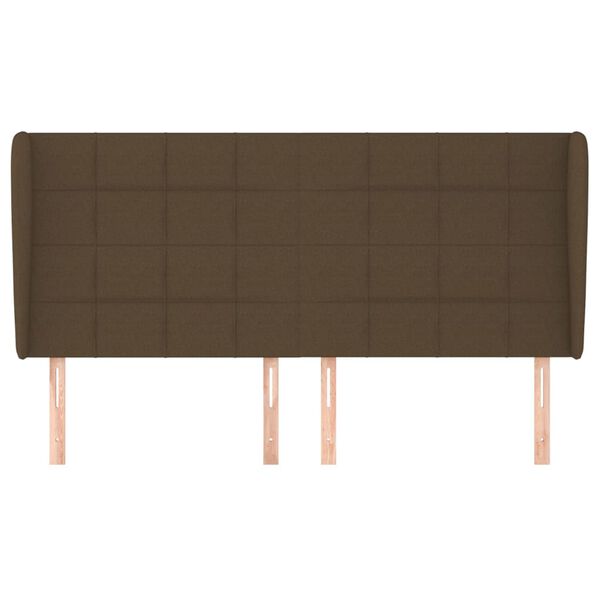 vidaXL galvgalis ar malām, 183x23x118/128 cm, tum&scaron;i brūns audums