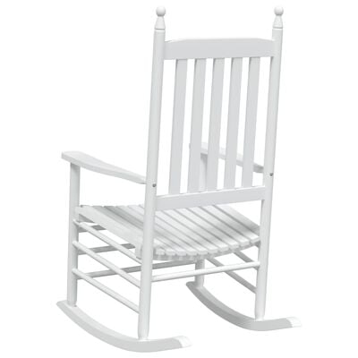vidaXL šūpuļkrēsli ar izliektu sēdekli, 2 gab., balti, egles masīvkoks