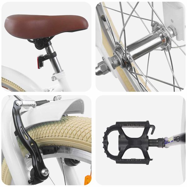 vidaXL Bērnu Velosipēds 18 Collas 5-7 gadiem Balts