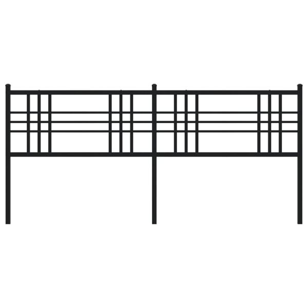 vidaXL gultas galvgalis, metāls, melns, 180 cm