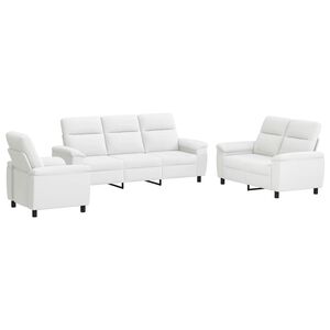 vidaXL Dīvānu komplekts 3 pcs Balts Audums