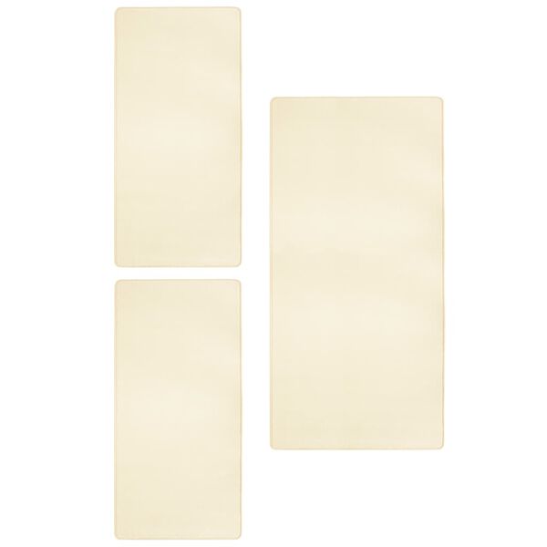 vidaXL guļamistabas paklāji, 3 gab., pūkaini, krēmkrāsas