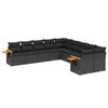 vidaXL Patio Sofa Set 10-vietīgs Black