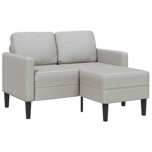 vidaXL 2-vietīgs dīvāns ar ku&scaron;eti L-veida pilkos spalvos 125 cm audums