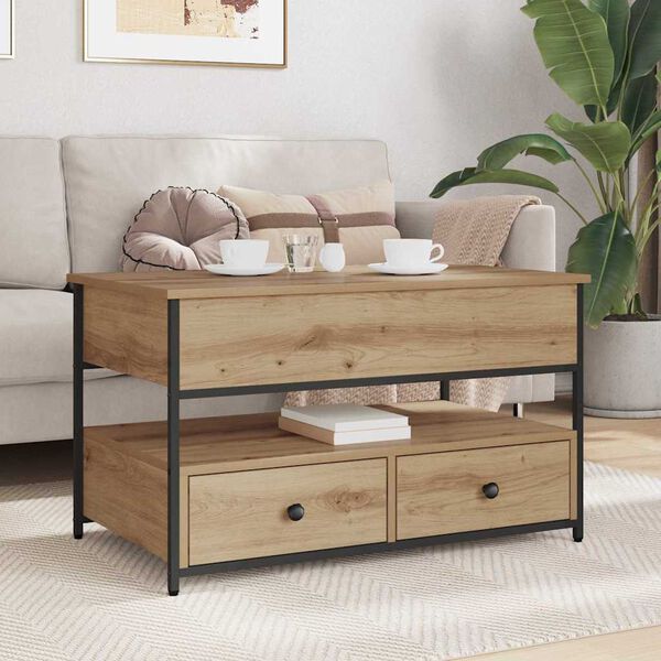 vidaXL Kafijas galdiņ&scaron; ar atvilktni Artisānā ozols 85 x 50 x 50 cm