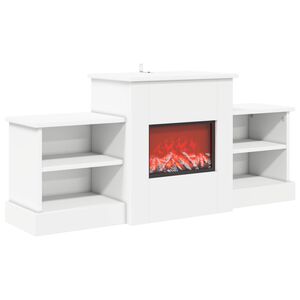 vidaXL Elektriskais kamīns Balts 110 x 30 x 50 cm Inženierijas koks