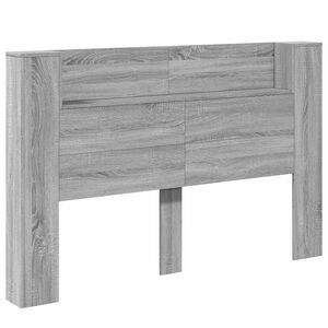 vidaXL Galvas dēlis ar LED Pelēka Sonoma 160 x 16,5 x 103,5 cm