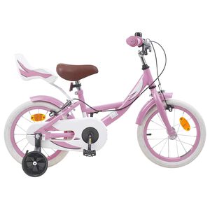 vidaXL Bērnu Velosipēds 12 Collas no 2-4 gadiem Gai&scaron;i rozā