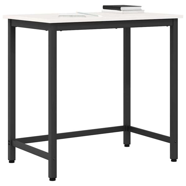 vidaXL galds Balts 80 x 50 x 77 cm Inženieru koks un tērauds