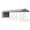vidaXL suņu voljērs ar jumtu, 2x14x2,5m, cinkots tērauds,sudraba krāsā