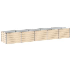 vidaXL Paaugstināta dārza gulta Krēms 400 x 80 x 55 cm Cinkota tērauda