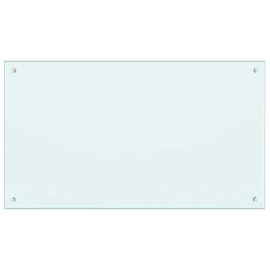 vidaXL virtuves sienas panelis, 100x60 cm, rūdīts stikls, piena krāsas