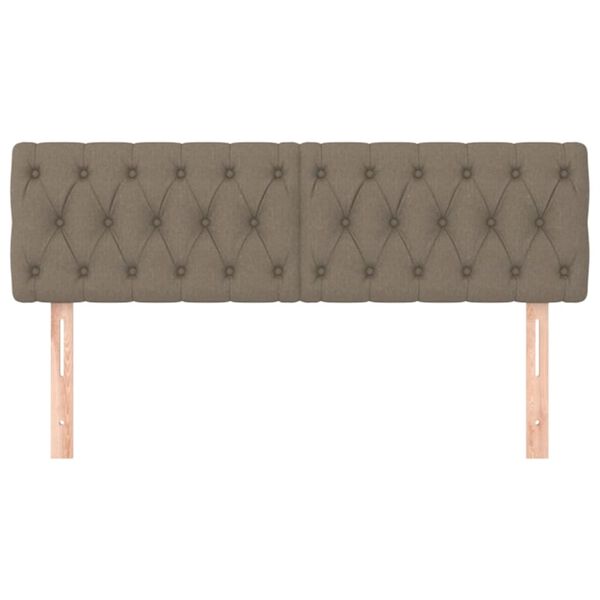 vidaXL gultas galvgaļi, 2 gab., 80x7x78/88 cm, pelēkbrūns audums