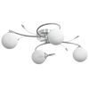 vidaXL griestu lampa ar apaļiem stikla abažūriem, 4 G9 LED spuldzes
