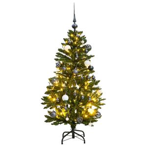 vidaXL mākslīgā Ziemassvētku egle, bumbiņu komplekts, 120 cm, 150 LED
