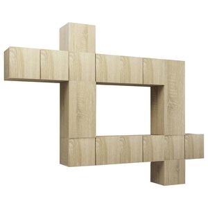 vidaXL 10-daļīgs TV skapī&scaron;u komplekts ozolkoka krāsa inženierijas koks