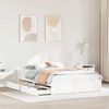 vidaXL gulta bez matrača, balts, 135x190 cm, priedes masīvkoks