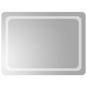 vidaXL LED vannas spogulis Caurspīdīgs 80 x 60 cm rūdīts stikls