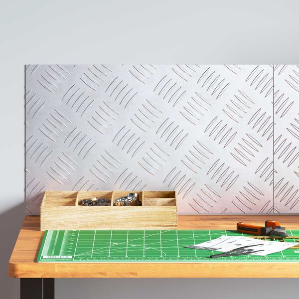 vidaXL Trepju paklājs Taisnstūra 2 pcs Sudraba 50 x 30 cm Alumīnijs