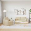 vidaXL Dīvāns 2 pcs Krēmkrāsa 158 x 78 x 80 cm audums