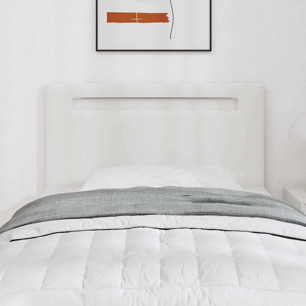 vidaXL LED gultas galva Balts 100 cm Mākslīgā āda