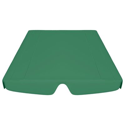 vidaXL dārza šūpoļu rezerves jumtiņš, zaļš, 188/168x145/110 cm
