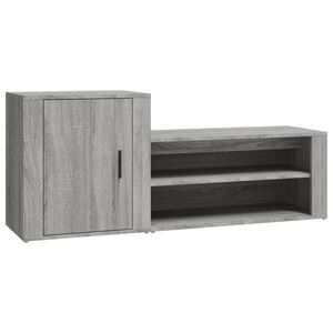 vidaXL apavu plaukts, pelēka ozola, 130x35x54 cm, inženierijas koks