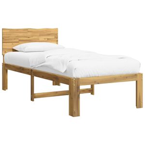 vidaXL Vienvietīga gultas rāmis ar galvgali ROSTOCK Balts 75 x 190 cm