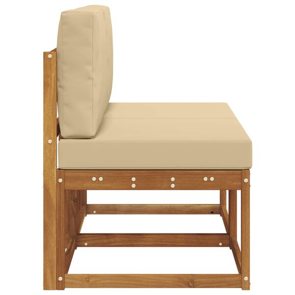 vidaXL 2 Gabals Āra vidējā dīvāns Cietā akācijas koks Dabiska