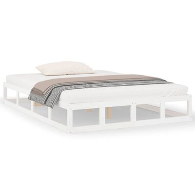 vidaXL gultas rāmis, balts, 180x200 cm, Super King izmērs, masīvkoks