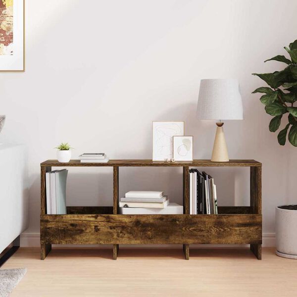 vidaXL Žurnālu statīvs Dūmaka ozols 102 x 30 x 45 cm