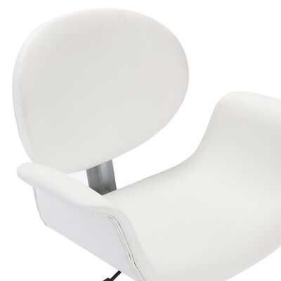 vidaXL grozāmi virtuves krēsli, 6 gab., balta mākslīgā āda