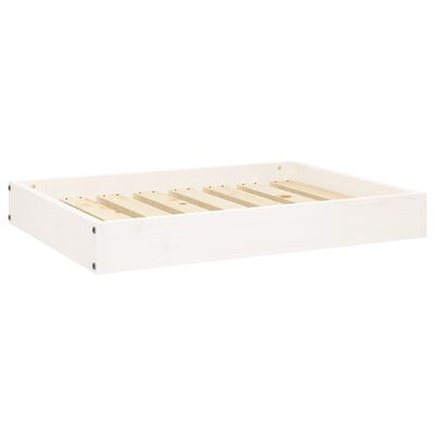 vidaXL suņu gulta, balta, 71,5x54x9 cm, priedes masīvkoks