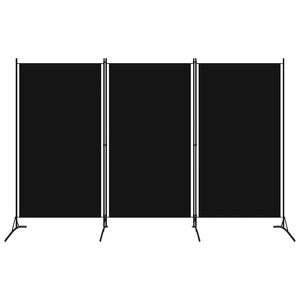 vidaXL 3-paneļu istabas aizslietnis, melns, 260x180 cm