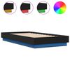 vidaXL gultas rāmis ar LED, melns, 90x190 cm