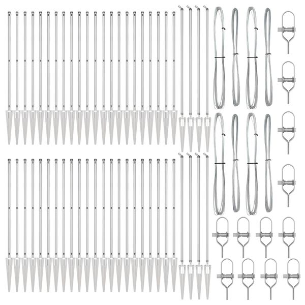 vidaXL Žoga āķis Cits 52 pcs Pelēka 3,2 x 3,2 x 160 cm Tērauds