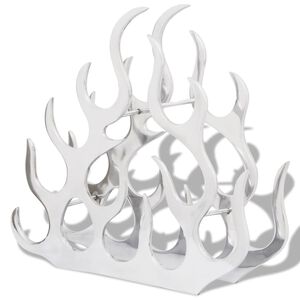 vidaXL vīna pudeļu plaukts, 11 pudelēm, alumīnijs, sudraba krāsa