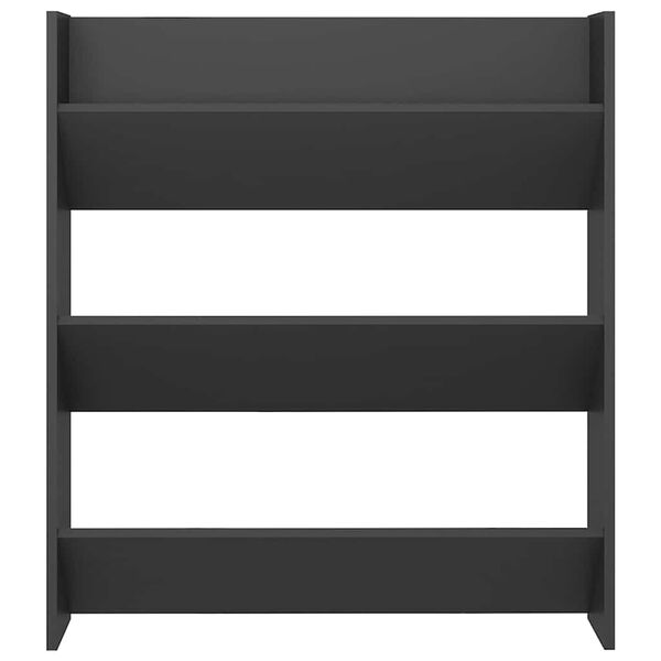 vidaXL sienas apavu plaukts, 80x18x90 cm, pelēks, skaidu plāksne