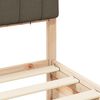 vidaXL Gultas rāmis ar polsterētu galvas balstu Pelēkbrūna 75 x 190 cm
